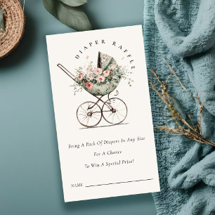 Cartão De Informações Fralda do cilindro de descarga Floral Chá de frald