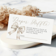 Fralda do coquete bege Arco Chá de fraldas Raffle