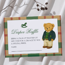 Cartão De Informações Fralda do Urso de Pré-Disquete de Natal Raffle