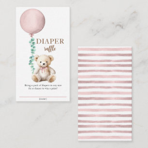 Cartão De Informações Fralda do Urso de Teddy Rosa Raffle