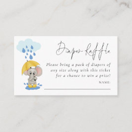 Cartão De Informações Fralda Elefante Chá de fraldas Raffle