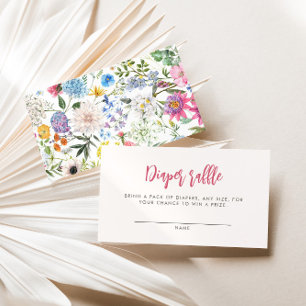 Cartão De Informações Fralda Floral Raffle