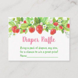 Cartão De Informações Fralda Floral Rosa de Morango Raffle