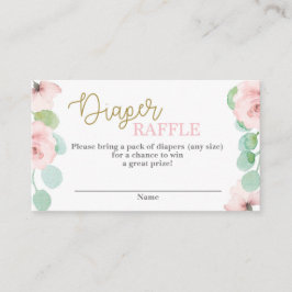 Cartão De Informações Fralda floral rosa Raffle