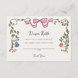 Cartão De Informações Fralda Floral Whimsical Raffle Invite Inserir