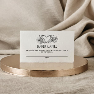 Cartão De Informações Fralda gótico Chá de fraldas Raffle Caveira e Flor