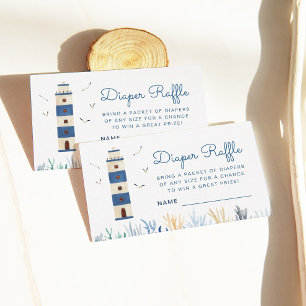 Cartão De Informações Fralda para Chá de Bebê do Farol Debaixo do Mar 