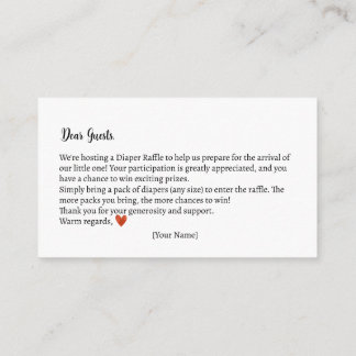 Cartão De Informações Fralda Raffle Autumn Teddy Bear Chá de fraldas