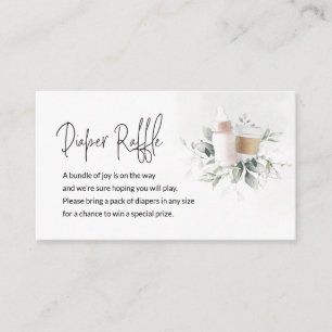 Cartão De Informações Fralda Raffle Baby está criando café rosa
