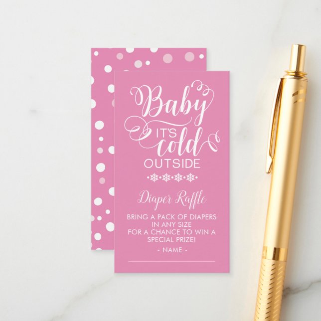 Cartão De Informações Fralda Raffle Baby Está Frio Fora da Placa (Frente/Verso In Situ)
