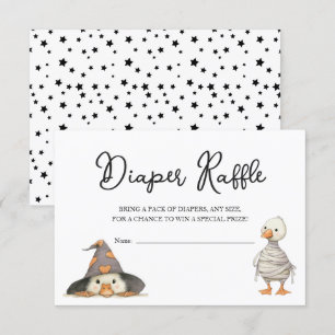 Cartão De Informações Fralda Raffle bilhete halloween goose Chá de frald