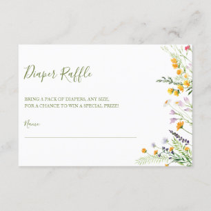 Cartão De Informações Fralda Raffle Bilhete willowe Chá de fraldas