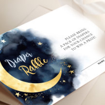 Fralda Raffle Bilhetes Lua Estrelas Aquarela Bebê