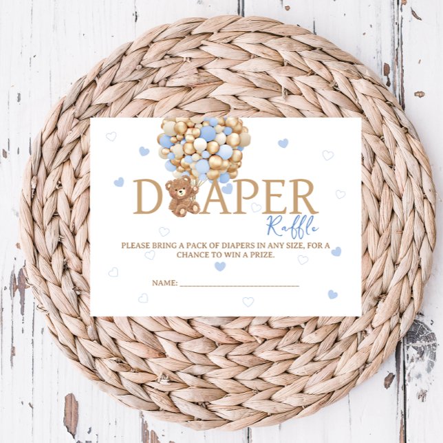 Cartão De Informações Fralda Raffle Blue Bear (Criador carregado)