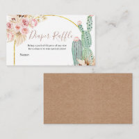 Fralda Raffle Boho Cactus Floral Enclosure Card