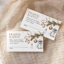 Cartão De Informações Fralda Raffle Boho Chá de fraldas de Natal