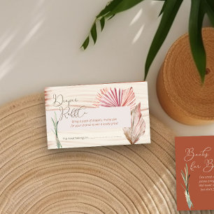 Cartão De Informações Fralda Raffle Boho Palm Chá de fraldas de Folhage