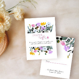 Cartão De Informações Fralda Raffle Bonito Wildflower Lawn White