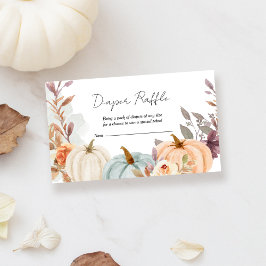 Cartão De Informações Fralda Raffle Cair Pequeno Chá de fraldas de Abóbo