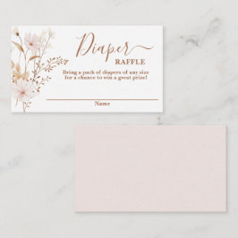 Cartão De Informações Fralda Raffle, chá de fraldas de flor selvagem