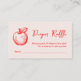 Cartão De Informações Fralda Raffle Chá de fraldas De Queda De Maçã Dese
