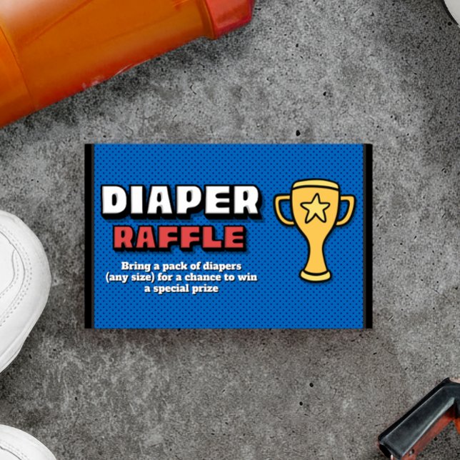 Cartão De Informações Fralda Raffle - Chá de fraldas do futebol (Diaper Raffle - Soccer Baby Shower Enclosure Card)