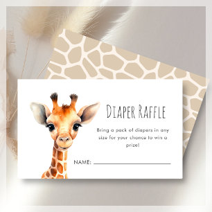 Cartão De Informações Fralda Raffle Chá de fraldas Giraffe