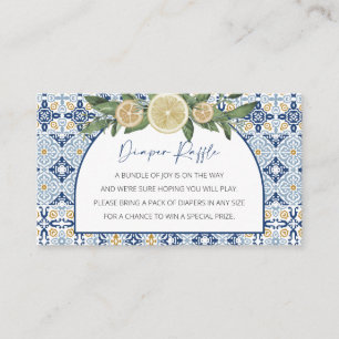 Cartão De Informações Fralda Raffle Chá de fraldas, tema italiano