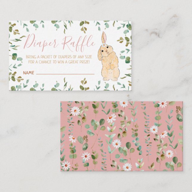 Cartão De Informações Fralda Raffle Cute Little Chá de fraldas (Frente/Verso)