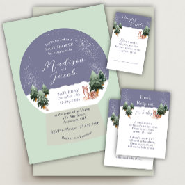 Cartão De Informações Fralda Raffle do Inverno Snowglobe