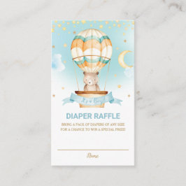 Cartão De Informações Fralda Raffle do Urso de Teddy Bear Balão de Ar Qu