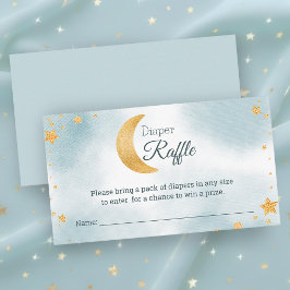 Cartão De Informações Fralda Raffle Estamos sobre o Chá de fraldas Moon