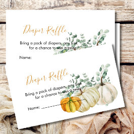 Cartão De Informações Fralda Raffle Fall Pumpkin Orange Greenery
