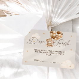 Cartão De Informações Fralda Raffle Gênero Chá de fraldas neutro