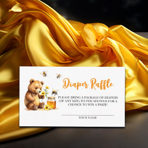Cartão De Informações Fralda Raffle Honey Bee Chá de fraldas