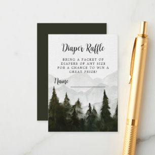 Cartão De Informações Fralda Raffle Misty Forest Chá de fraldas