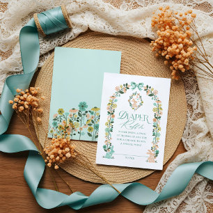 Cartão De Informações Fralda Raffle Ovos de Páscoa e Coelho de Arca Flor