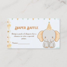Cartão De Informações Fralda Raffle - Pequeno Peanut Sonha Elefante
