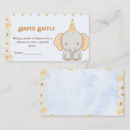 Cartão De Informações Fralda Raffle - Pequeno Peanut Sonha Elefante