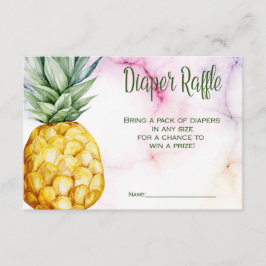Cartão De Informações Fralda Raffle Pineapple Chá de fraldas Tropical