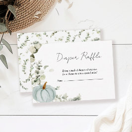 Cartão De Informações Fralda Raffle Queda Pequeno Pumpkin Chá de fraldas
