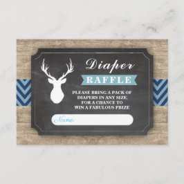 Cartão De Informações Fralda Raffle Stag Chá de fraldas Russo Boy Blue