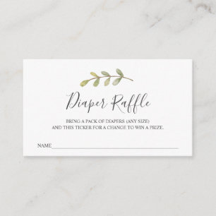 Cartão De Informações Fralda Raffle Ticket para Chá de fraldas
