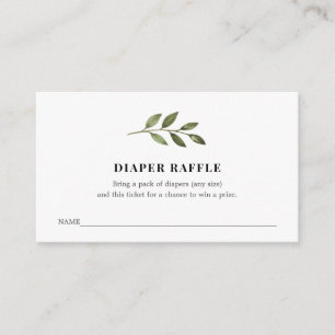 Cartão De Informações Fralda Raffle Ticket para Chá de fraldas