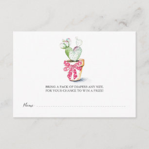 Cartão De Informações Fralda Raffle Ticket, Pequeno Swetheart