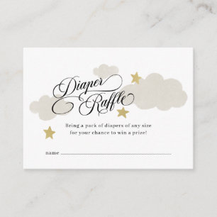 Cartão De Informações Fralda Raffle Ticket Stars Cloud Chá de fraldas