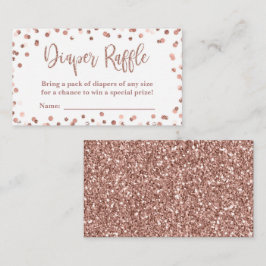 Cartão De Informações Fralda Raffle Tickets Rosa Dourada Glitter Confett