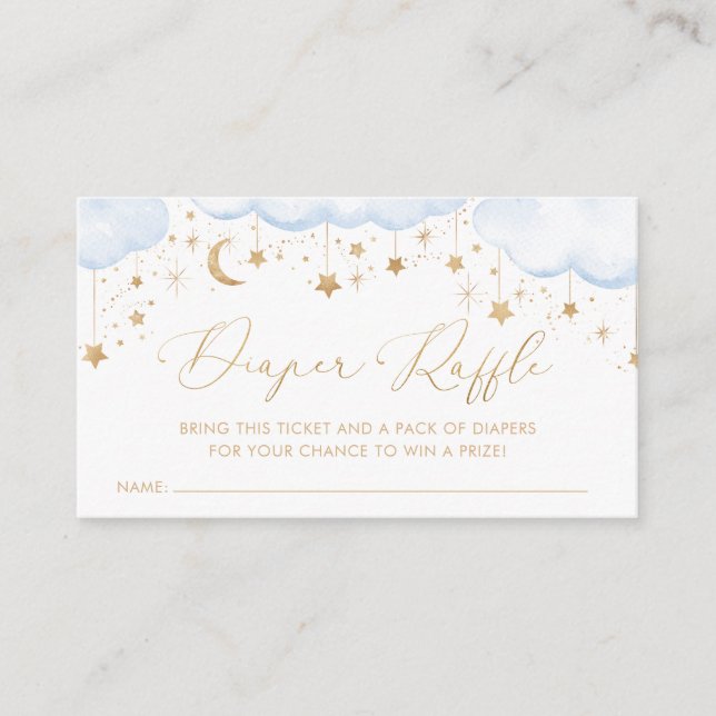 Cartão De Informações Fralda Raffle Twinkle Chá de fraldas da Estrela Az (Frente)
