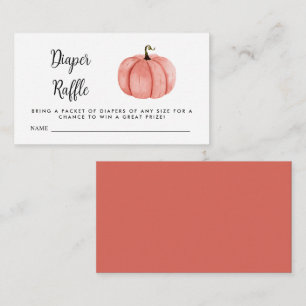 Cartão De Informações Fralda Raffle Watercolor Pumpkin