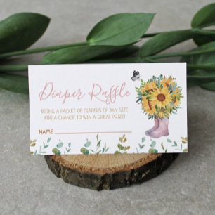 Cartão De Informações Fralda Raffle Watercolor Rain Rosa